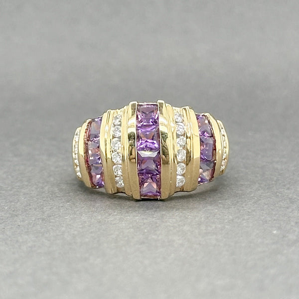 Estate 14K Y Gold 1.60ctw Amethyst & 0.58ctw H - I/SI1 - 2 Diamond Ring - Walter Bauman Jewelers