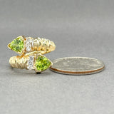 Estate 14K Y Gold 1.64ctw Peridot & 0.12ctw Diamond Bypass Ring - Walter Bauman Jewelers