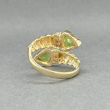 Estate 14K Y Gold 1.64ctw Peridot & 0.12ctw Diamond Bypass Ring - Walter Bauman Jewelers