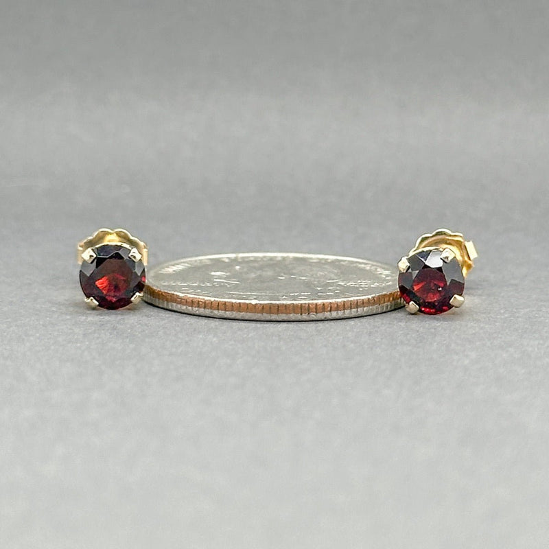 Estate 14K Y Gold 1.66ctw Garnet Stud Earrings - Walter Bauman Jewelers