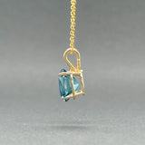 Estate 14K Y Gold 1.71ct Blue Topaz Pendant - Walter Bauman Jewelers