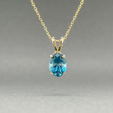 Estate 14K Y Gold 1.71ct Blue Topaz Pendant - Walter Bauman Jewelers