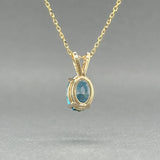 Estate 14K Y Gold 1.71ct Blue Topaz Pendant - Walter Bauman Jewelers