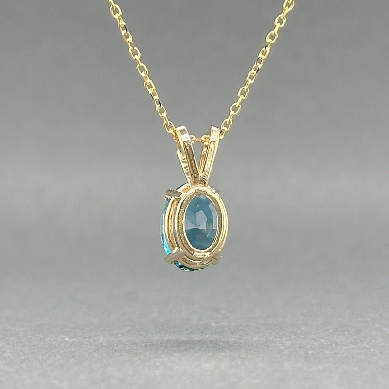 Estate 14K Y Gold 1.71ct Blue Topaz Pendant - Walter Bauman Jewelers