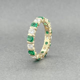 Estate 14K Y Gold 1.71ctw Emerald & 1.82ctw H - I/SI1 - 2 Diamond Ring - Walter Bauman Jewelers