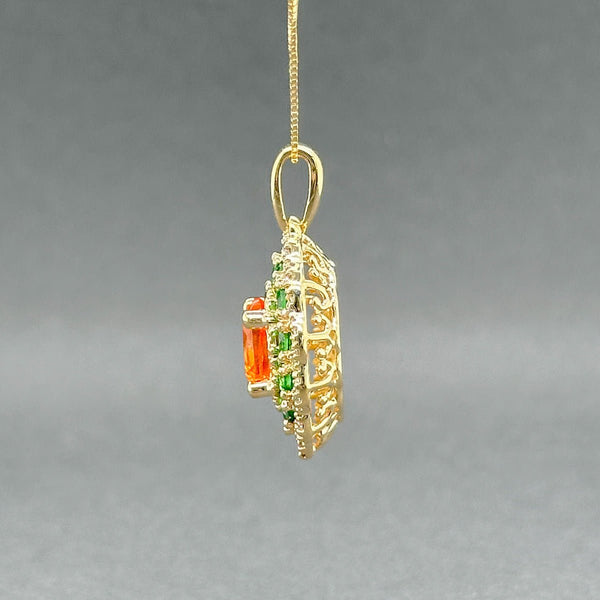 Estate 14K Y Gold 1.71ctw Gemstone & 0.09ctw H - I/SI1 - 2 Diamond Pendant - Walter Bauman Jewelers