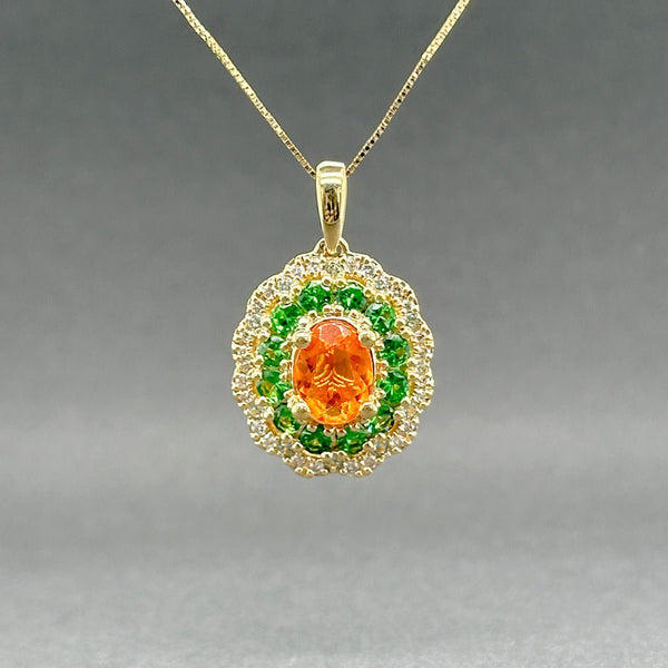 Estate 14K Y Gold 1.71ctw Gemstone & 0.09ctw H - I/SI1 - 2 Diamond Pendant - Walter Bauman Jewelers