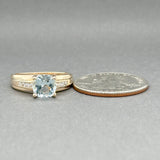 Estate 14K Y Gold 1.76ct Topaz & 0.06ctw H - I/SI1 - 2 Diamond Ring - Walter Bauman Jewelers