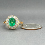 Estate 14K Y Gold 1.79ct Lab Emerald & 0.77ctw H - I/SI1 - 2 Diamond Ring - Walter Bauman Jewelers