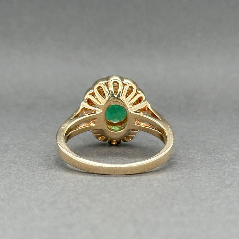 Estate 14K Y Gold 1.79ct Lab Emerald & 0.77ctw H - I/SI1 - 2 Diamond Ring - Walter Bauman Jewelers