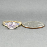 Estate 14K Y Gold 1.80ct Morganite & 0.40ctw Tanzanite Cocktail Ring - Walter Bauman Jewelers