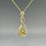 Estate 14K Y Gold 1.80ct Peridot & 0.08ctw Diamond Pendant - Walter Bauman Jewelers