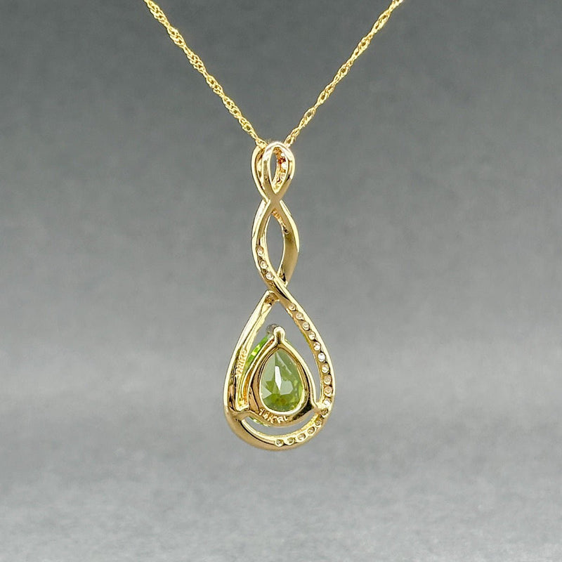 Estate 14K Y Gold 1.80ct Peridot & 0.08ctw Diamond Pendant - Walter Bauman Jewelers