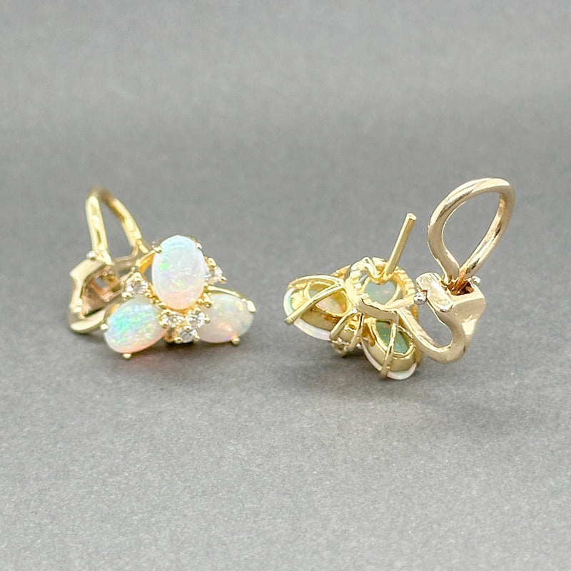 Estate 14K Y Gold 1.80ctw Opal & 0.34ctw G - H/SI1 - 2 Diamond Earrings - Walter Bauman Jewelers