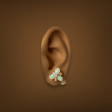 Estate 14K Y Gold 1.80ctw Opal & 0.34ctw G - H/SI1 - 2 Diamond Earrings - Walter Bauman Jewelers