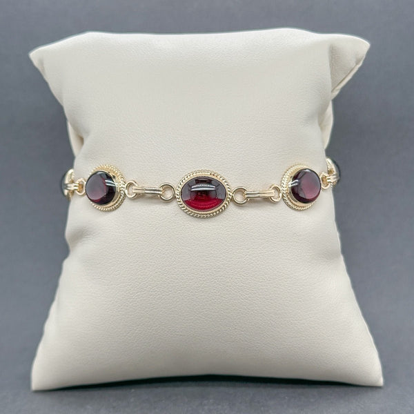 Estate 14K Y Gold 19.18ctw Garnet Link Bracelet - Walter Bauman Jewelers