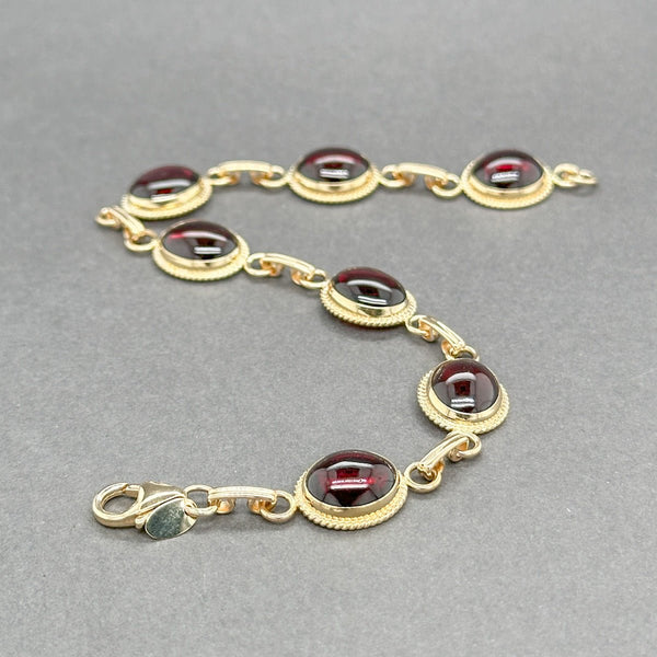 Estate 14K Y Gold 19.18ctw Garnet Link Bracelet - Walter Bauman Jewelers