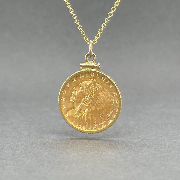 Estate 14K Y Gold 1929 $2.50 Indian Head Coin Pendant - Walter Bauman Jewelers