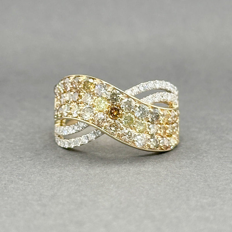 Estate 14K Y Gold 2.06ctw Brown - Yellow - H/SI1 - 2 Diamond Crossover Ring - Walter Bauman Jewelers