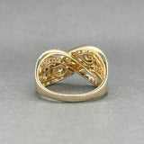 Estate 14K Y Gold 2.06ctw Brown - Yellow - H/SI1 - 2 Diamond Crossover Ring - Walter Bauman Jewelers