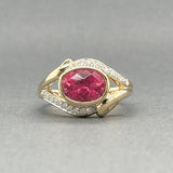 Estate 14K Y Gold 2.14ct Tourmaline & 0.10ctw H/SI2 - I1 Diamond Ring - Walter Bauman Jewelers