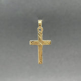 Estate 14K Y Gold 21.5mm Textured Cross Pendant - Walter Bauman Jewelers