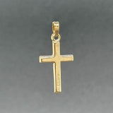 Estate 14K Y Gold 21.5mm Textured Cross Pendant - Walter Bauman Jewelers