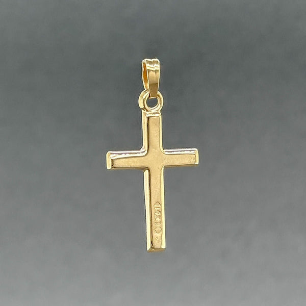 Estate 14K Y Gold 21.5mm Textured Cross Pendant - Walter Bauman Jewelers