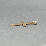 Estate 14K Y Gold 21.5mm Textured Cross Pendant - Walter Bauman Jewelers