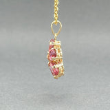 Estate 14K Y Gold 2.34ctw Pink Tourmaline Flower Pendant - Walter Bauman Jewelers