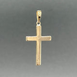 Estate 14K Y Gold 23.4mm Engraved Cross Pendant - Walter Bauman Jewelers