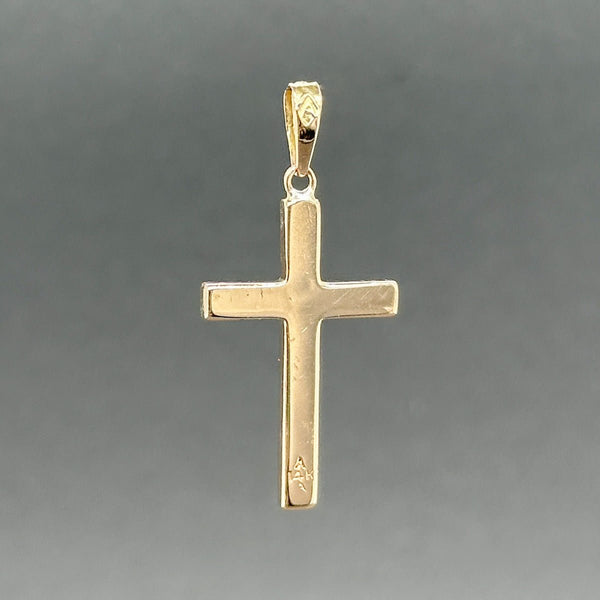 Estate 14K Y Gold 23.4mm Engraved Cross Pendant - Walter Bauman Jewelers