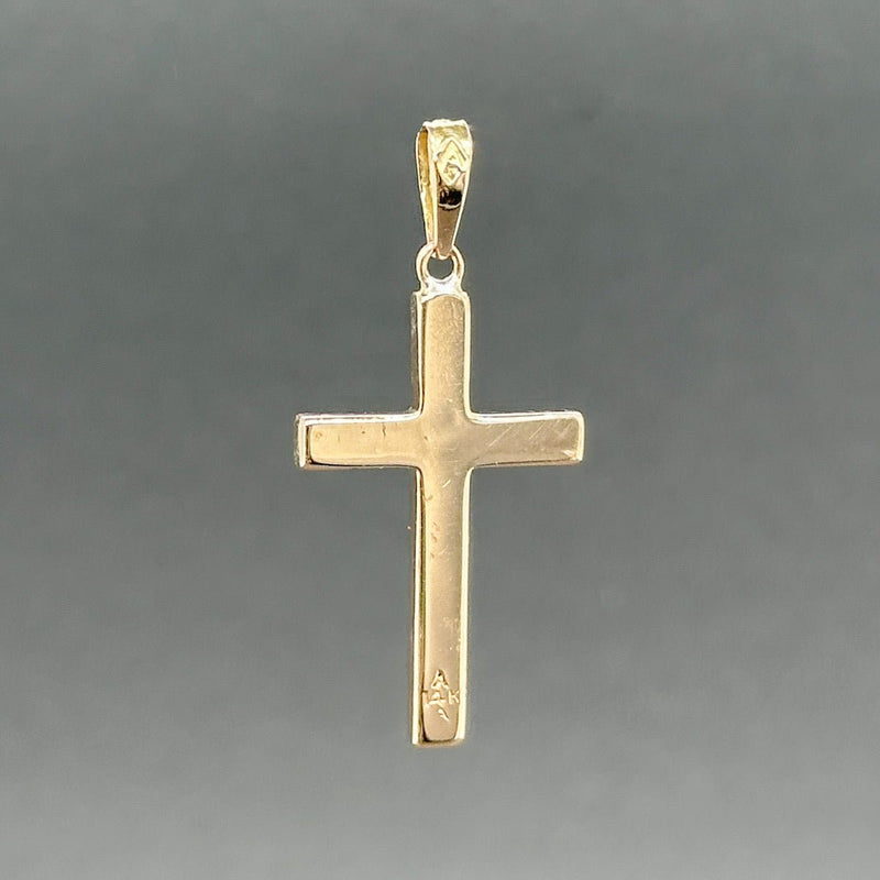 Estate 14K Y Gold 23.4mm Engraved Cross Pendant - Walter Bauman Jewelers