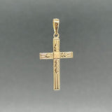 Estate 14K Y Gold 23.4mm Engraved Cross Pendant - Walter Bauman Jewelers