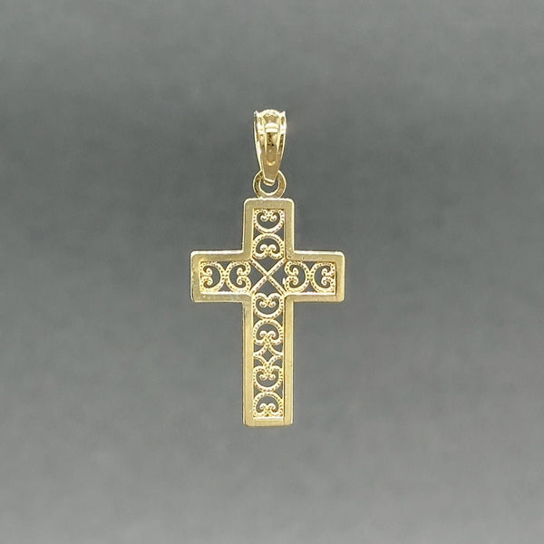 Estate 14K Y Gold 24.70mm Filigree Cross Pendant - Walter Bauman Jewelers