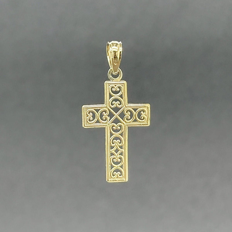 Estate 14K Y Gold 24.70mm Filigree Cross Pendant - Walter Bauman Jewelers