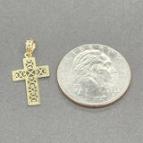 Estate 14K Y Gold 24.70mm Filigree Cross Pendant - Walter Bauman Jewelers