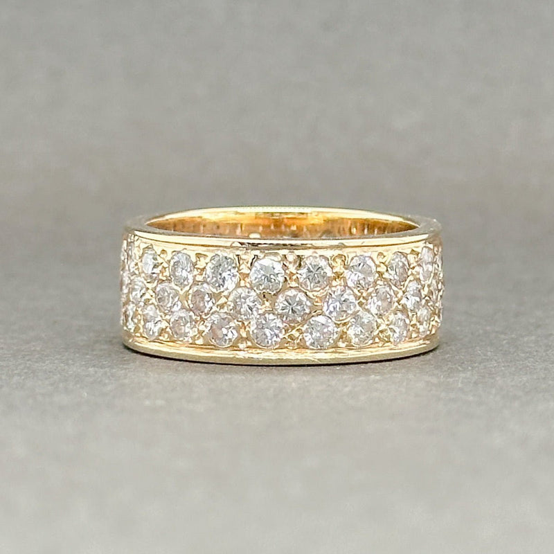 Estate 14K Y Gold 2.65ctw H/SI2 Diamond 3 Row Eternity Ring - Walter Bauman Jewelers