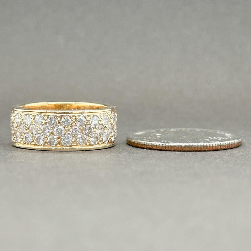 Estate 14K Y Gold 2.65ctw H/SI2 Diamond 3 Row Eternity Ring - Walter Bauman Jewelers