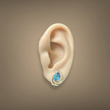 Estate 14K Y Gold 2.72ctw Blue Topaz & 0.01ctw H - I/SI2 Diamond Earrings - Walter Bauman Jewelers