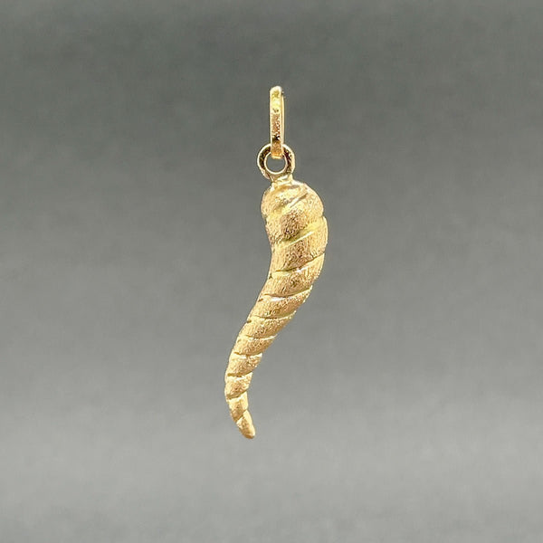 Estate 14K Y Gold 27.7mm Spiral Italian Horn Pendant - Walter Bauman Jewelers