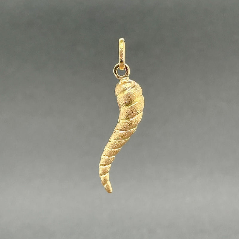 Estate 14K Y Gold 27.7mm Spiral Italian Horn Pendant - Walter Bauman Jewelers