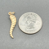 Estate 14K Y Gold 27.7mm Spiral Italian Horn Pendant - Walter Bauman Jewelers