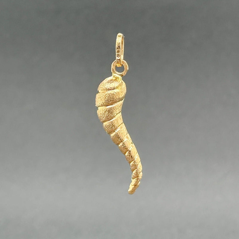 Estate 14K Y Gold 27.7mm Spiral Italian Horn Pendant - Walter Bauman Jewelers