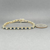 Estate 14K Y Gold 2.86ctw Sapphire & 2.05ctw H/SI1 - 2 Diamond Bracelet - Walter Bauman Jewelers