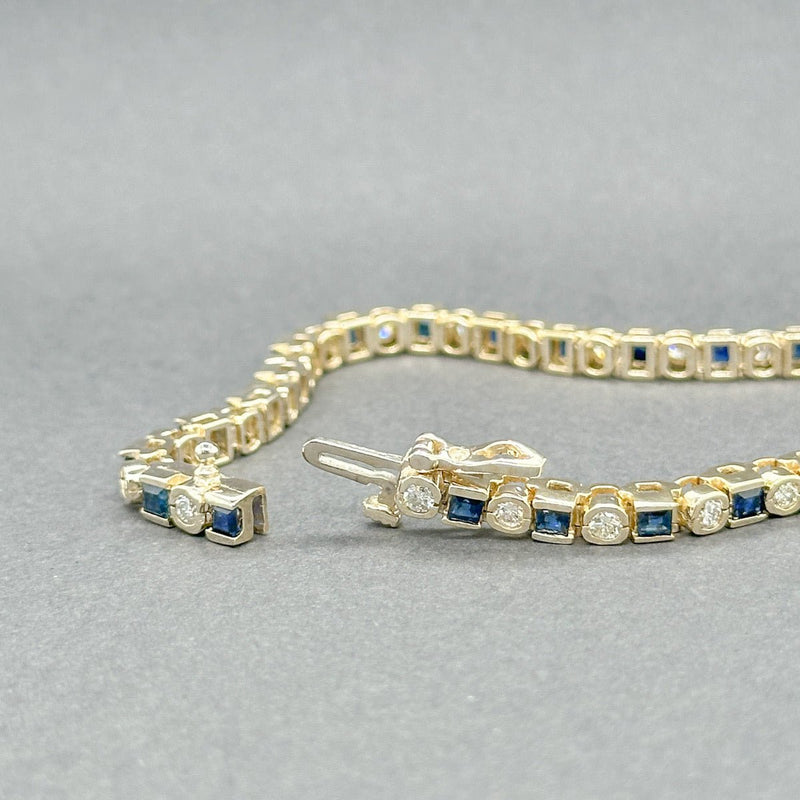 Estate 14K Y Gold 2.86ctw Sapphire & 2.05ctw H/SI1 - 2 Diamond Bracelet - Walter Bauman Jewelers