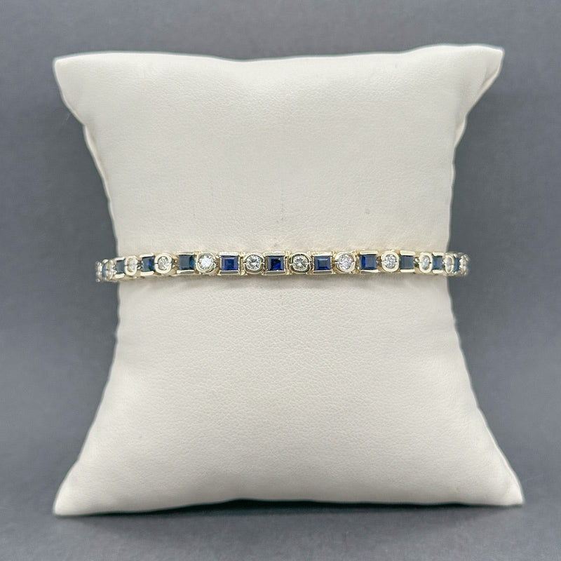 Estate 14K Y Gold 2.86ctw Sapphire & 2.05ctw H/SI1 - 2 Diamond Bracelet - Walter Bauman Jewelers