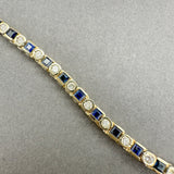 Estate 14K Y Gold 2.86ctw Sapphire & 2.05ctw H/SI1 - 2 Diamond Bracelet - Walter Bauman Jewelers