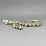 Estate 14K Y Gold 2.86ctw Sapphire & 2.05ctw H/SI1 - 2 Diamond Bracelet - Walter Bauman Jewelers