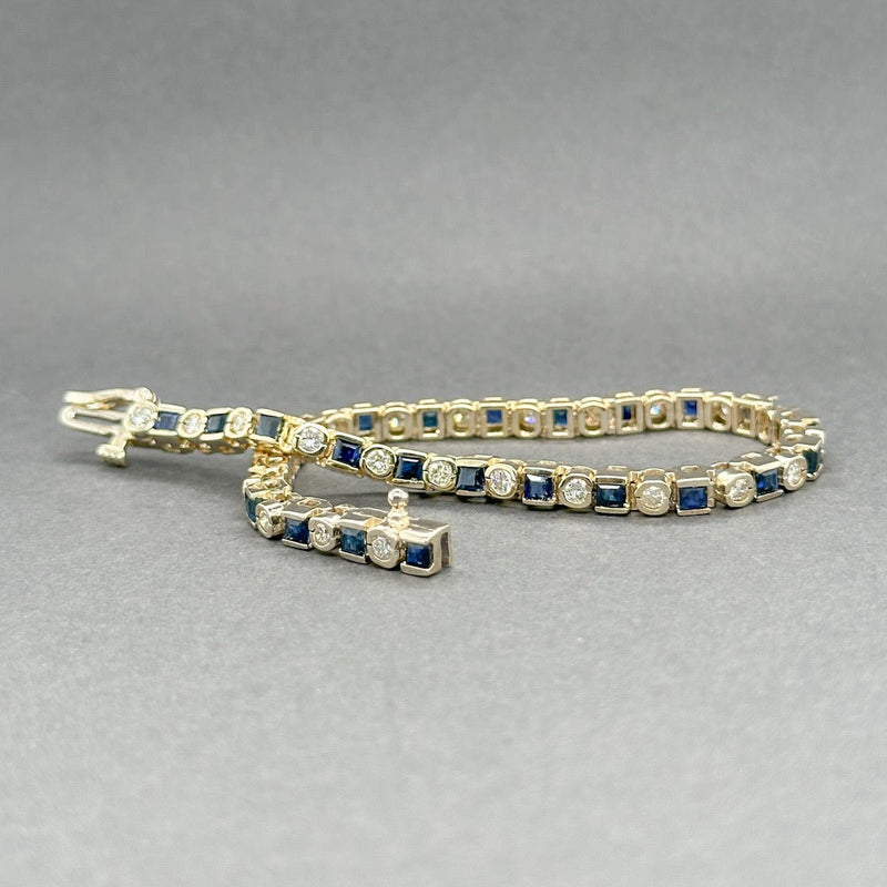 Estate 14K Y Gold 2.86ctw Sapphire & 2.05ctw H/SI1 - 2 Diamond Bracelet - Walter Bauman Jewelers